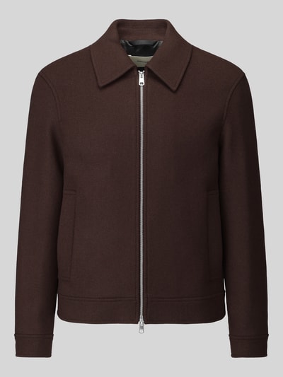 Selected Blouson aus Woll-Mix mit Zweiwege Reißverschluss Dunkelbraun 2