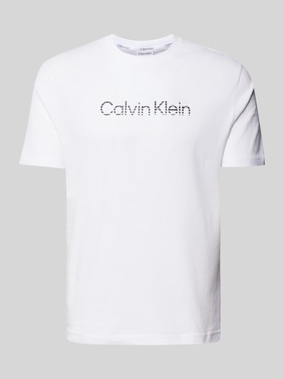 CK Calvin Klein T-Shirt mit Label-Print Weiss 2