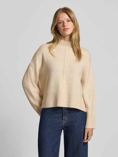 ONLY Relaxed fit gebreide pullover met wol model 'WHITNEY' Ecru gemêleerd - 4