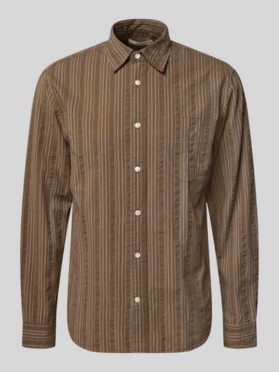 Selected Homme Regular Fit Freizeithemd aus reiner Baumwolle Modell 'FREDDIE' Schoko 2