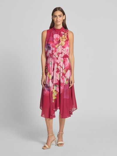 Vera Mont Cocktailkleid mit Stehkragen Dunkelrot 4