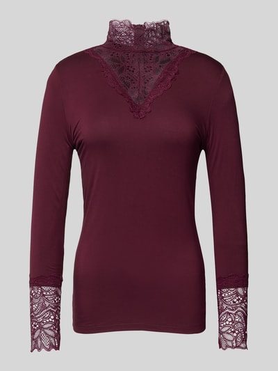 Soyaconcept Shirt met lange mouwen en kant, model 'Marica' Bordeaux - 2