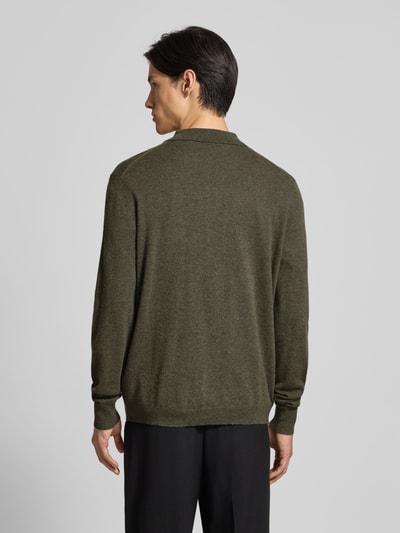 Christian Berg Men Strickjacke aus Baumwoll-Kaschmir-Mix Oliv Melange 5