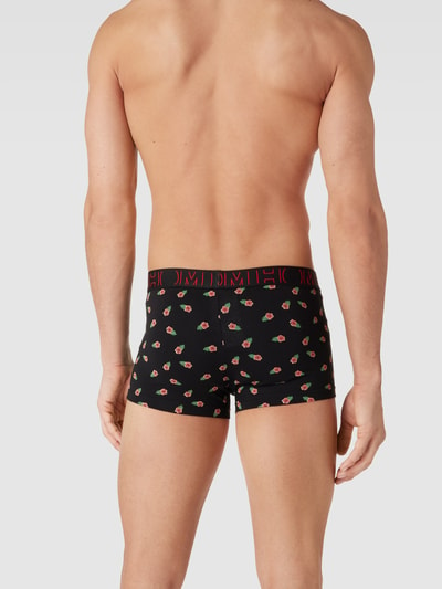 HOM Trunks mit elastischem Bund und Label-Print im 3er-Pack Rot 4