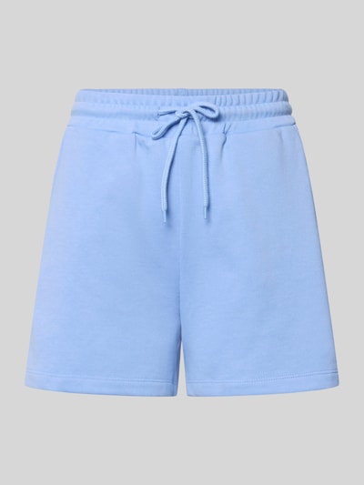 Produktfoto, Regular Fit Sweatshorts aus Baumwoll-Mix Modell 'CHILLI' von Pieces in Hellblau, Optik: Unifarben, elastischer Bundabschluss mit Tunnelzug, seitliche Eingrifftaschen, Materialverarbeitung: Sweat
