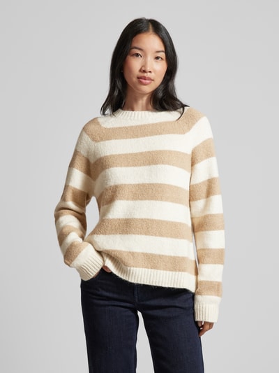 BOSS Gebreide pullover van alpacamix met ronde hals Beige - 4