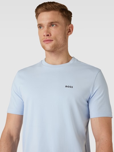 BOSS Green T-shirt met labeldetail Rookblauw - 3