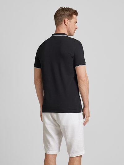 JOOP! Jeans Regular fit poloshirt met knoopsluiting, model 'Agnello' Zwart - 5