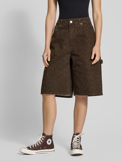 Review Leo-Print Baggy Jeans Shorts - Jorts Dunkelbraun 4