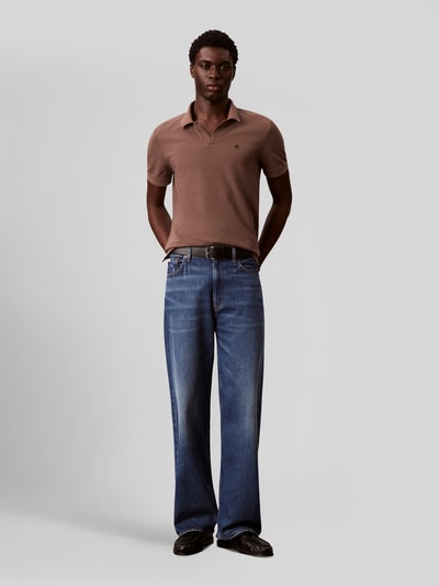 Calvin Klein Jeans regular fit poloshirt van puur katoen Chocoladebruin - 1