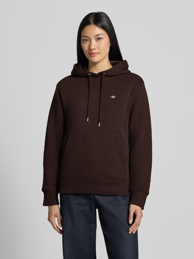 GANT Regular Fit Hoodie aus Baumwoll-Mix Dunkelbraun 4