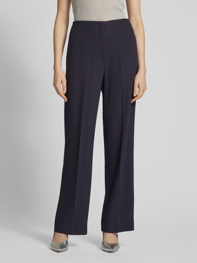 comma Wide leg pantalon met persplooien Marineblauw - 4