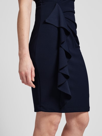 Paradi Sukienka koktajlowa z krepy z drapowaniem Ciemnoniebieski 3