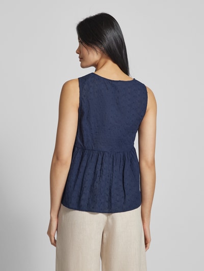 Vero Moda Blousetop van viscose met V-hals, model 'KATTY' Marineblauw - 5