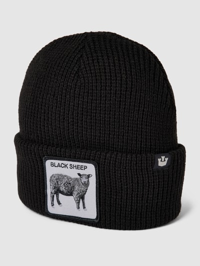 GOORIN BROS. Czapka beanie z naszywką z motywem model ‘SHEEP THIS’ Czarny 1