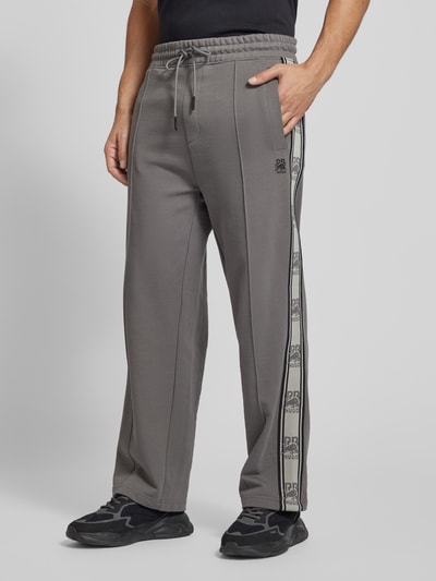 HUGO Sweatpants met elastische band, model ‘Dishorte’ Lichtgrijs - 4