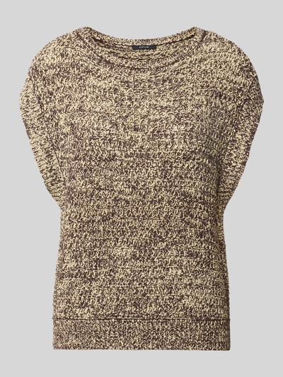 Produktfoto, Pullunder mit Rundhalsausschnitt Modell 'Podenna' von OPUS aus Baumwoll-Mix im Relaxed-Fit, melierte Struktur, beige-braune Farben.