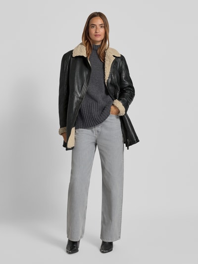 Cabrini Lederjacke aus Lammnappa Black 1