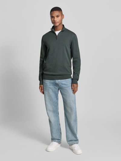 Armedangels Regular Fit Troyer aus reiner Bio-Baumwolle Modell 'FAABES' Anthrazit 1