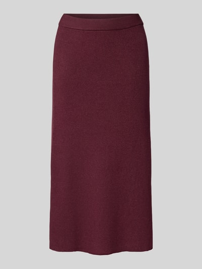 Vila Spódnica z dzianiny o długości do kolan z elastycznym pasem model ‘COMFY’ Śliwkowy 2