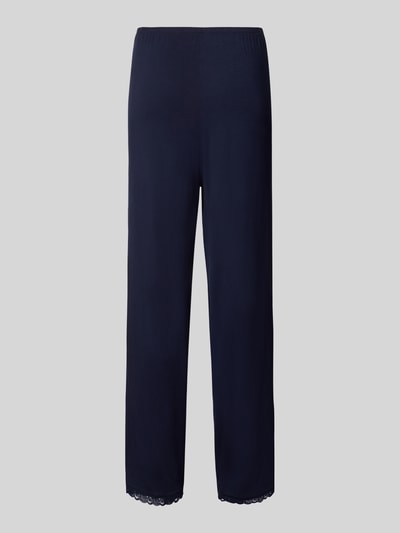 Produktfoto, Relaxed Fit Pyjama-Hose aus Viskose-Mix von Christian Berg Woman, dunkelblau, elastischer Bund, Spitzenbesatz, Zierschleife