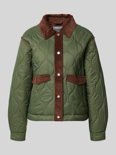 Pepe Jeans Regular fit gewatteerd jack met corduroy, model 'PAOLA' Kaki - 2