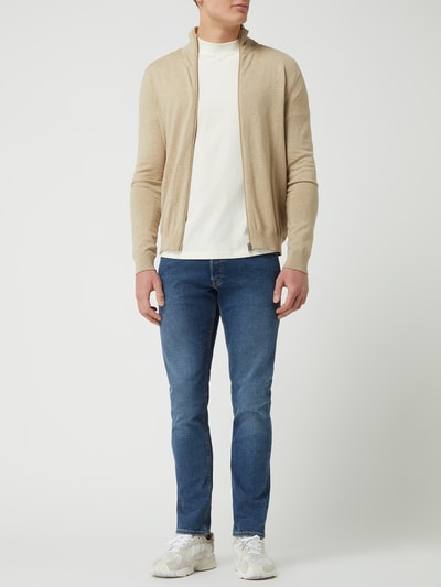 SELECTED HOMME Gebreid jack van pima-katoen, model 'Berg' Beige - 1