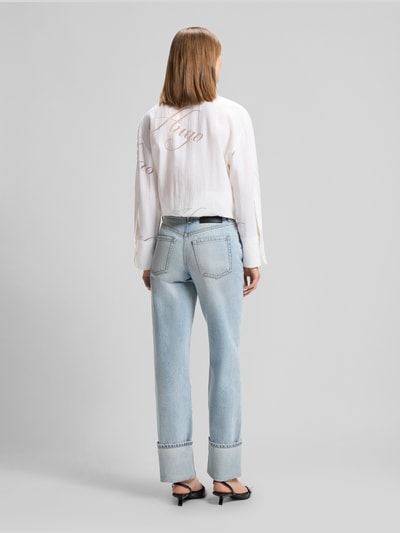 HUGO Straight Fit Jeans aus reiner Baumwolle Hellblau 5