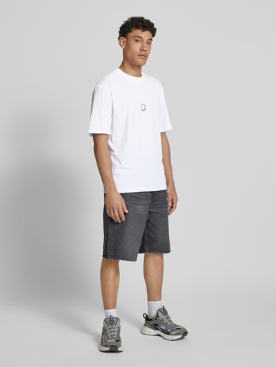 Hugo Blue T-shirt z nadrukiem z logo model ‘Napoka’ Biały 1