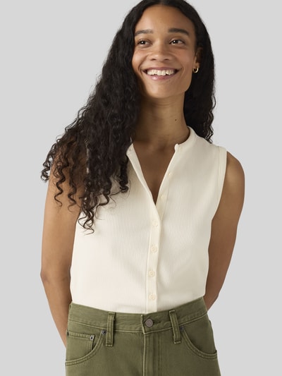 Levi's® Slim Fit Top in Rippstrick mit Knopfleiste Ecru 1