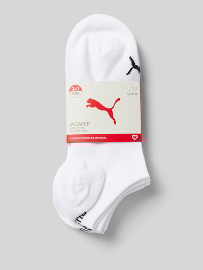PUMA Sneakersocken mit Label-Detail im 4er-Pack Weiss 3