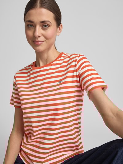 Gant T-shirt met labelstitching Koraal - 3