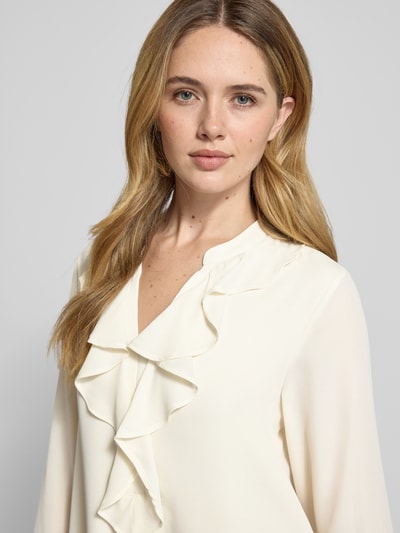 comma Regular Fit Bluse mit Volants Modell 'PROTECT' Offwhite 3