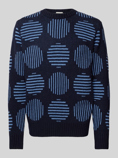 Thinking Mu Gebreide pullover met ronde hals, model 'JAPAN KHEM' Blauw - 2