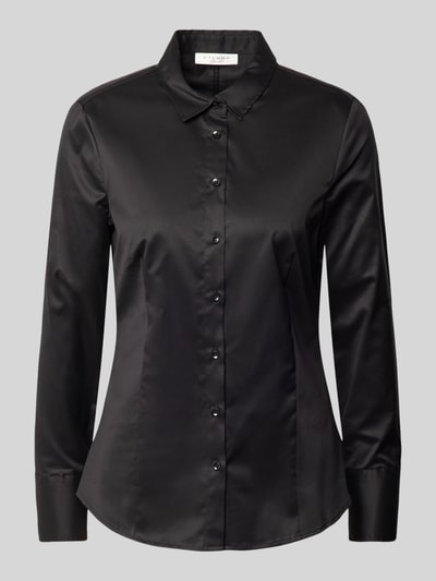 Eterna Overhemdblouse met kentkraag, model 'Favi' Zwart - 1