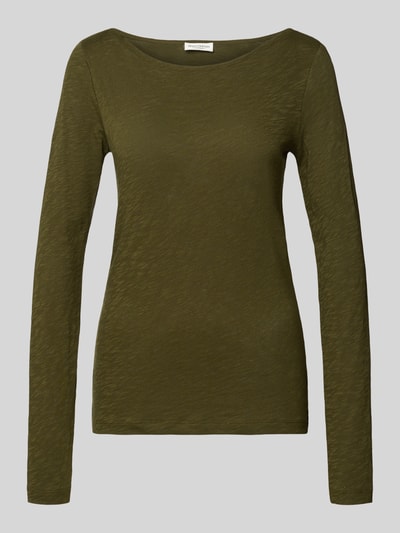 Marc O'Polo Regular Fit Langarmshirt aus reiner Baumwolle Oliv 2