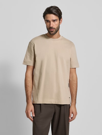 JOOP! Collection T-shirt met labeldetail, model 'Achilleas' Zand - 4