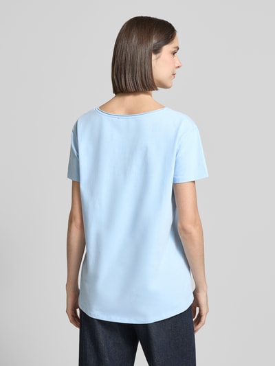 miss goodlife T-Shirt mit Ziersteinbesatz Modell 'Namaste' Hellblau 5
