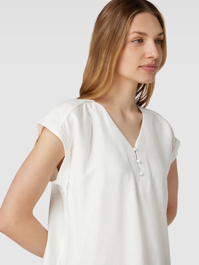 Fransa Blouseshirt met V-hals, model 'HOT' Offwhite - 3