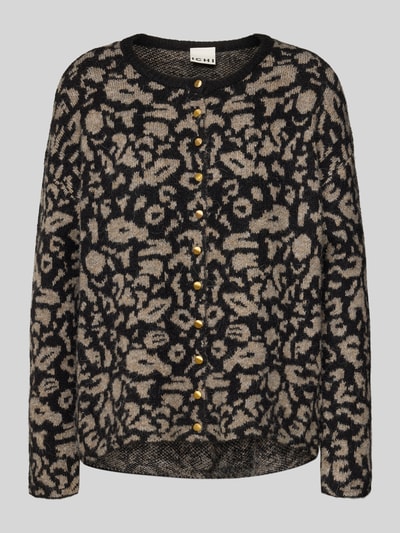 ICHI Kurtka z dzianiny o kroju regular fit z dodatkiem wełny z alpaki model ‘Kamara’ Czarny 2