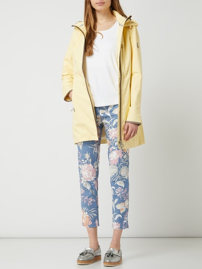 Raphaela By Brax Super slim fit capribroek met bloemenmotief, model 'Lesley' Lichtblauw - 1