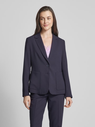 comma Blazer in effen design Marineblauw - 4