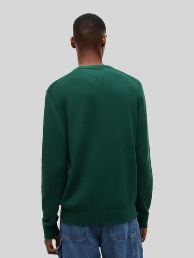 Tommy Jeans Sweter o kroju slim fit z czystej bawełny Ciemnozielony 5
