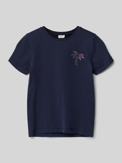 s.Oliver RED LABEL T-shirt met motiefprint Marineblauw - 1