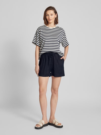 Tommy Hilfiger Flared Leinenshorts mit elastischem Bund Modell 'PULL ON' Dunkelblau 1