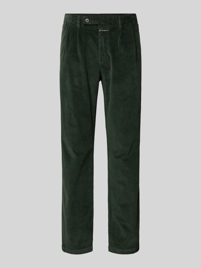 Closed Bundfaltenhose Cord mit Bundfalten BERGEN TAPERED Oliv 1