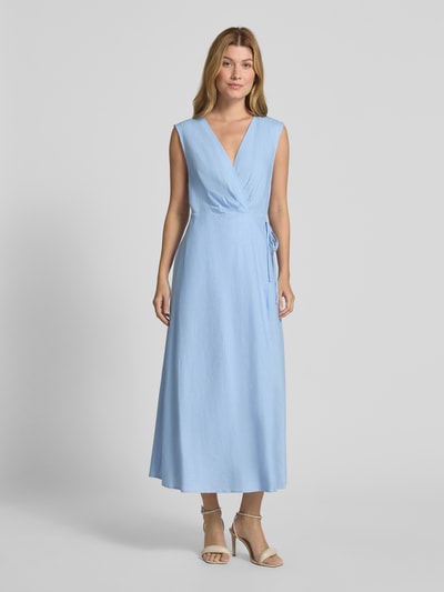 GUIDO MARIA KRETSCHMER WOMAN Regular Fit Wickelkleid aus Leinen-Viskose-Mix Modell 'GINA' Bleu 4