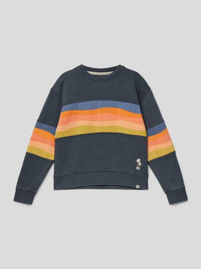 Rip Curl Sweatshirt mit Kontrastbesatz Modell 'Melting Waves' Marineblau 1