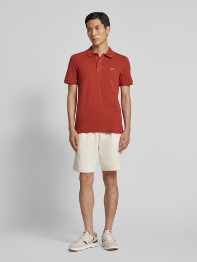 Lacoste Koszulka polo o kroju slim fit z naszywką z logo model ‘PIQUE’ Ciemnoczerwony 1