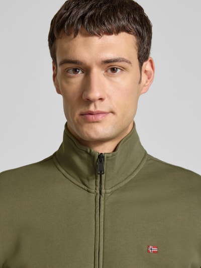 Napapijri Bluza rozpinana ze stójką model ‘BALIS’ Oliwkowy 3